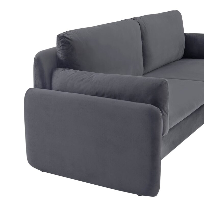 Clapham 3-Seater Grey Velvet Fabric Sofa - Image 8