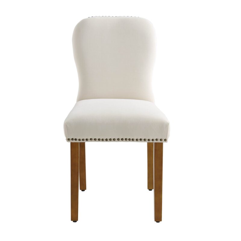Stanway Set of 2 Champagne Velvet Dining Chairs - Image 3