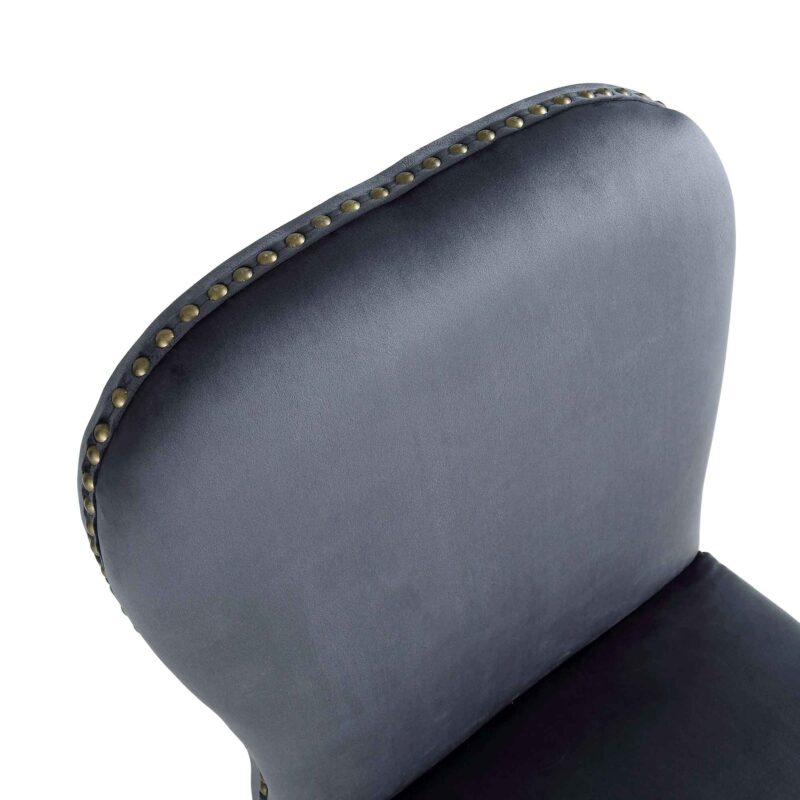 Stanway Set of 2 Grey Velvet Dining Chairs - Image 8