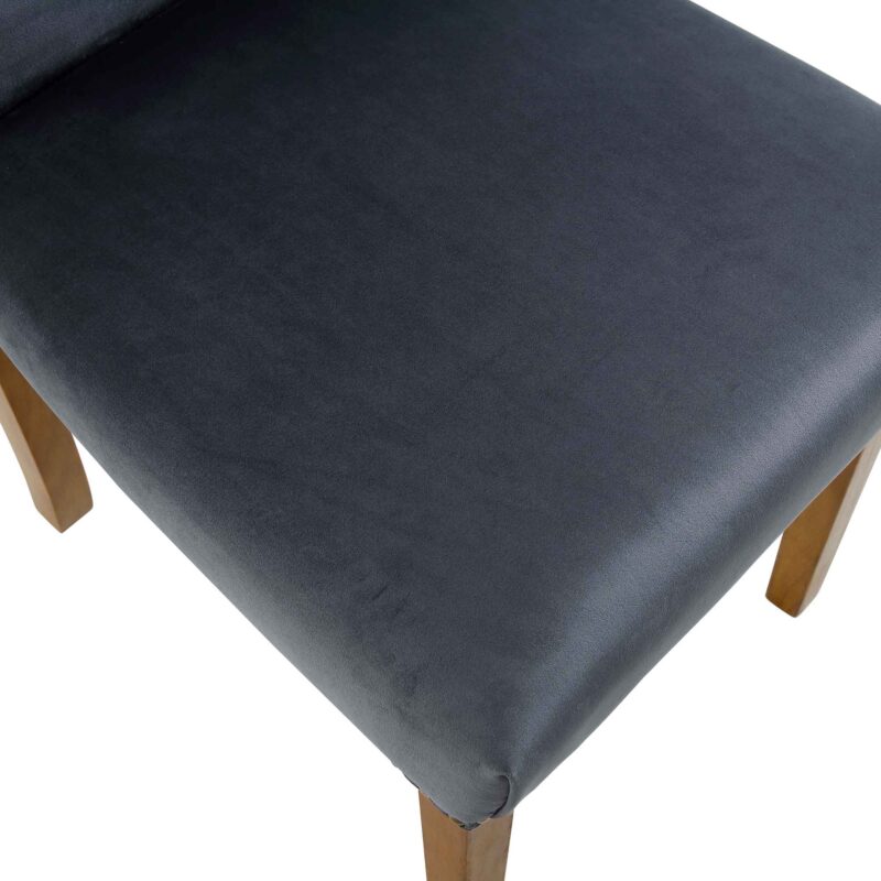 Stanway Set of 2 Grey Velvet Dining Chairs - Image 10