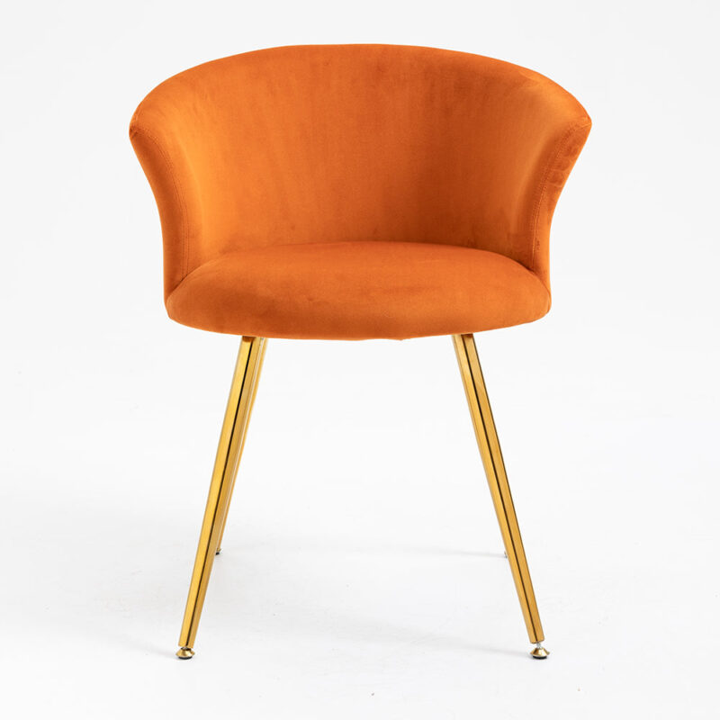 Kylie Set of 2 Orange Velvet Dining Chairs - Image 5