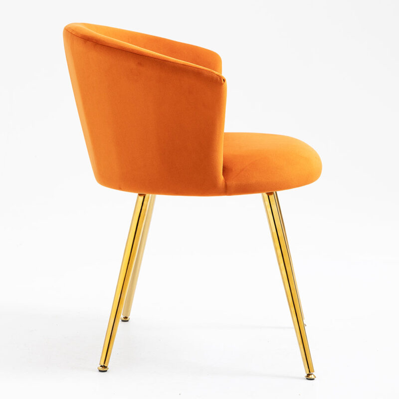 Kylie Set of 2 Orange Velvet Dining Chairs - Image 6