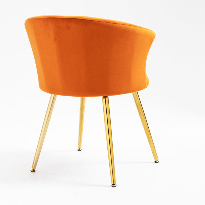 Kylie Set of 2 Orange Velvet Dining Chairs - Image 7