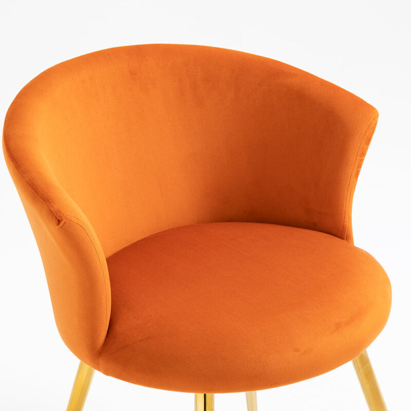 Kylie Set of 2 Orange Velvet Dining Chairs - Image 8