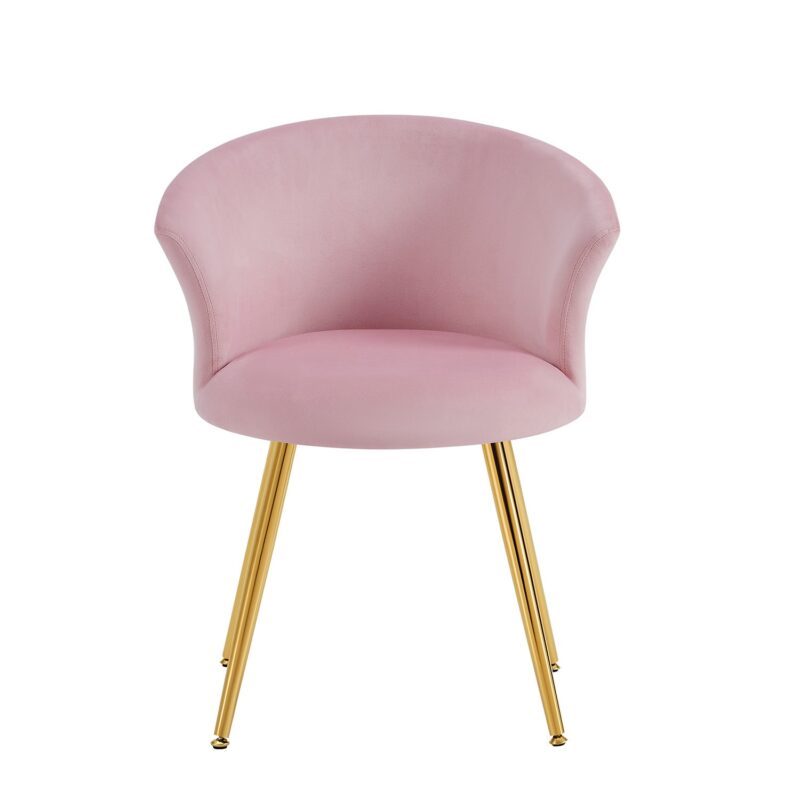 Kylie Set of 2 Pink Velvet Dining Chairs - Image 9