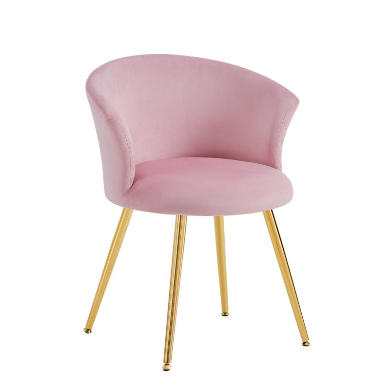 Kylie Set of 2 Pink Velvet Dining Chairs - Image 10