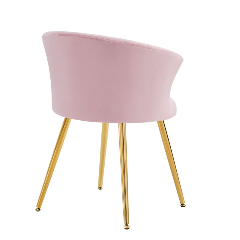 Kylie Set of 2 Pink Velvet Dining Chairs - Image 11