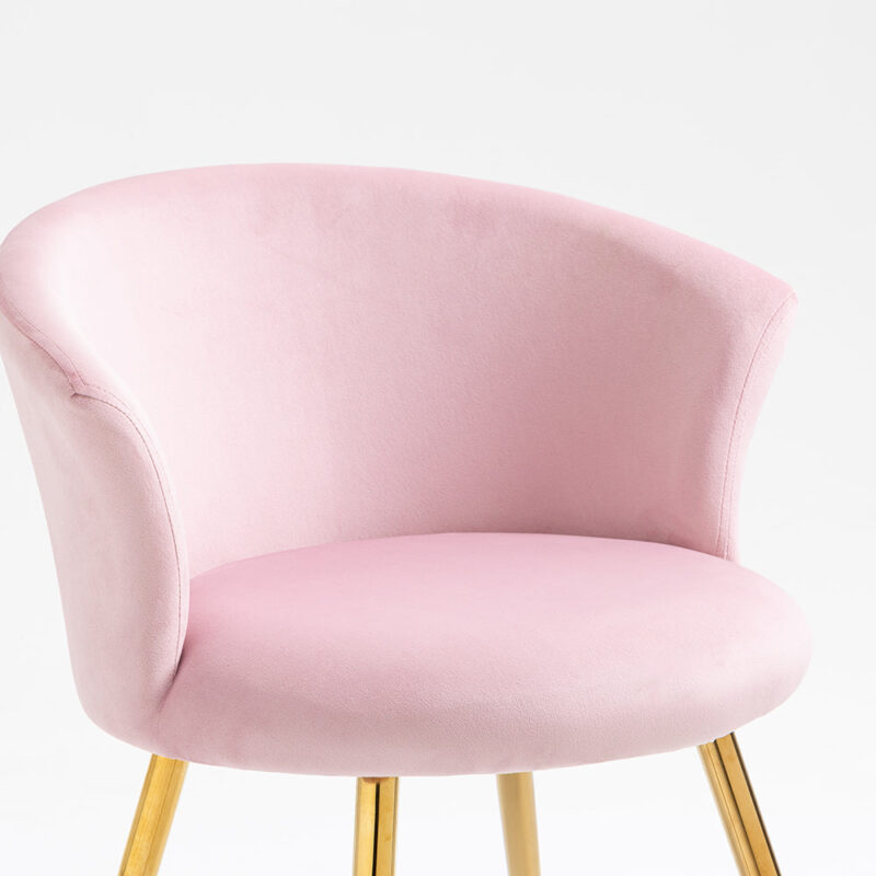 Kylie Set of 2 Pink Velvet Dining Chairs - Image 3