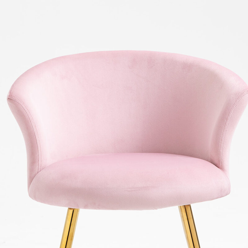 Kylie Set of 2 Pink Velvet Dining Chairs - Image 5