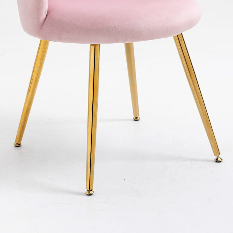Kylie Set of 2 Pink Velvet Dining Chairs - Image 6