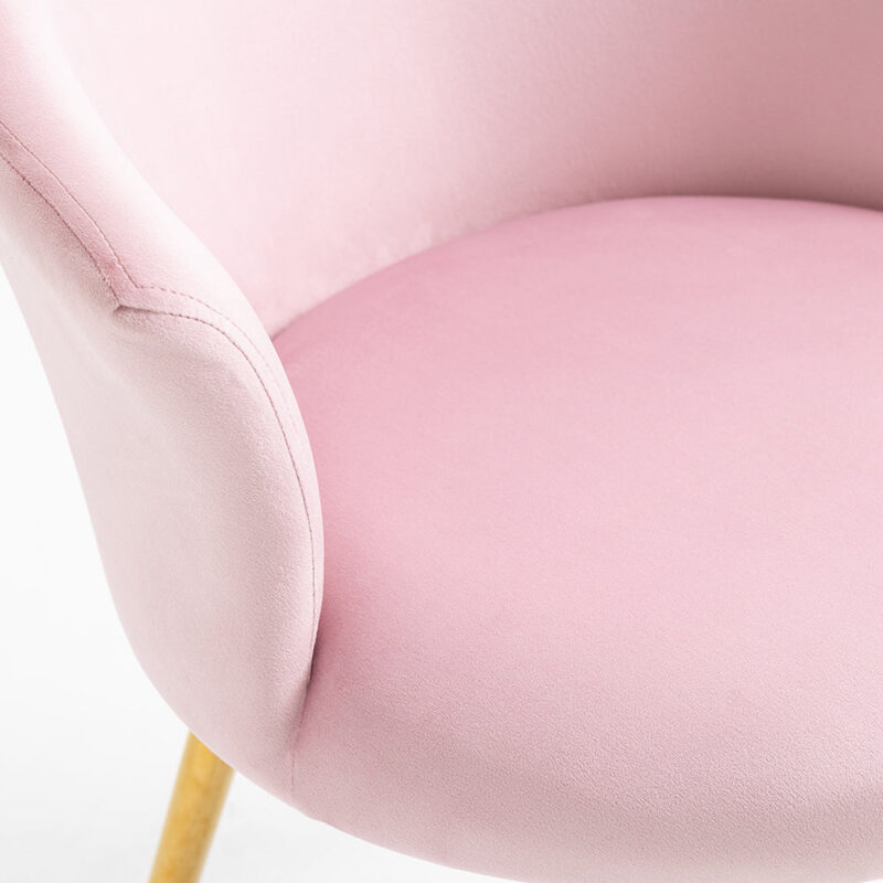 Kylie Set of 2 Pink Velvet Dining Chairs - Image 7
