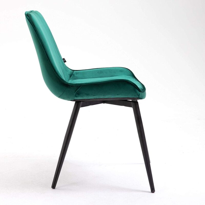 Cala Set of 2 Green Velvet Dining Chairs - Image 5
