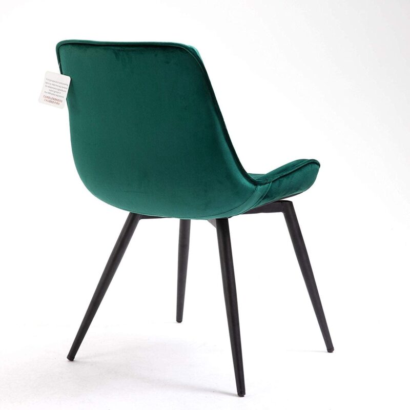 Cala Set of 2 Green Velvet Dining Chairs - Image 6