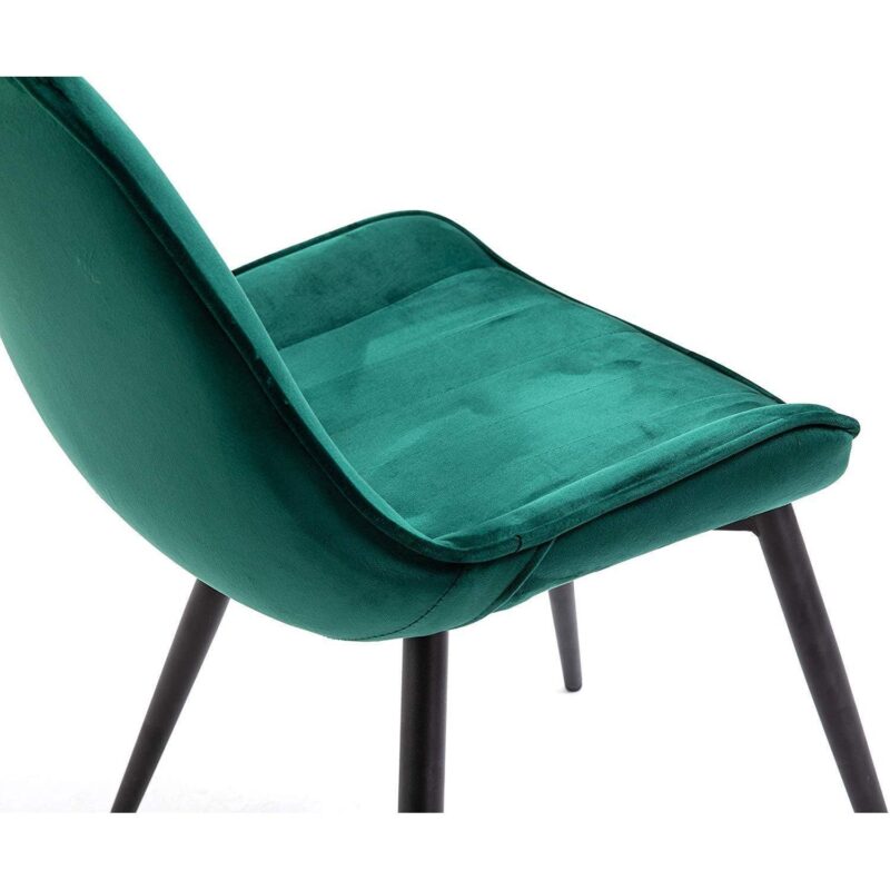 Cala Set of 2 Green Velvet Dining Chairs - Image 8