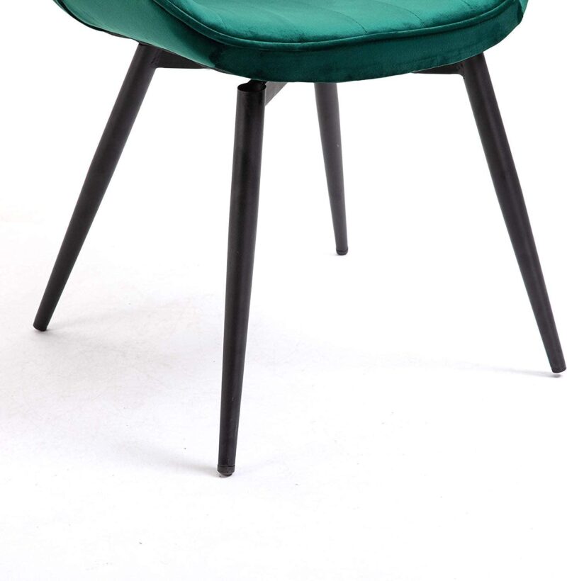 Cala Set of 2 Green Velvet Dining Chairs - Image 9