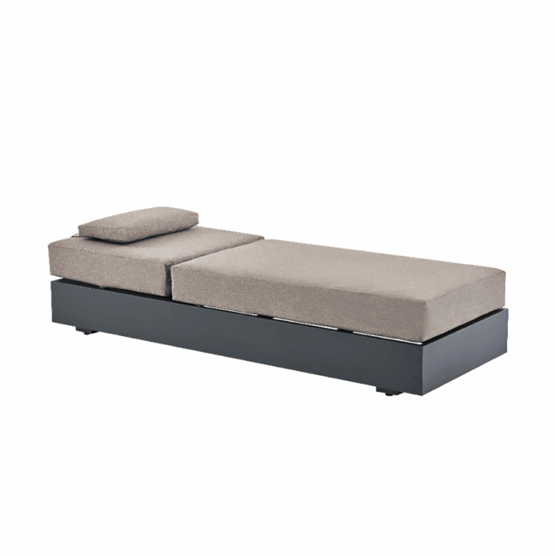 Jardin Aluminium Outdoor Sun Lounger, Granite - Image 3