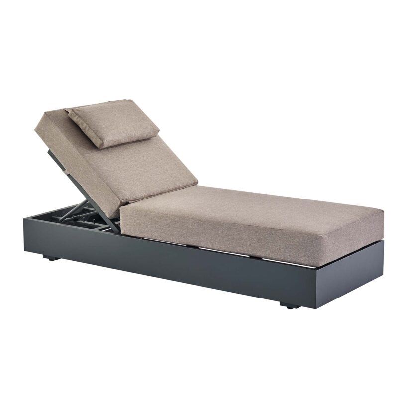 Jardin Aluminium Outdoor Sun Lounger, Granite - Image 4