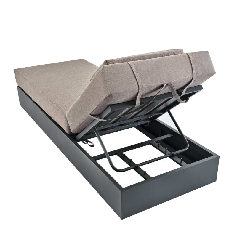 Jardin Aluminium Outdoor Sun Lounger, Granite - Image 9