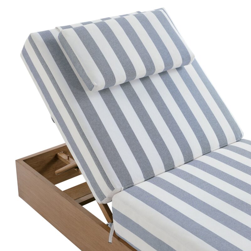 Jardin Aluminium Outdoor Sun Lounger Set, Natural with Blue Stripes - Image 11