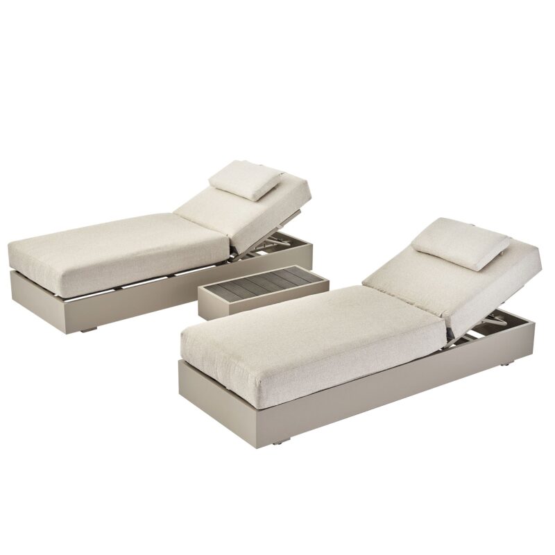 Jardin Aluminium Outdoor Sun Lounger Set, Pumice - Image 5
