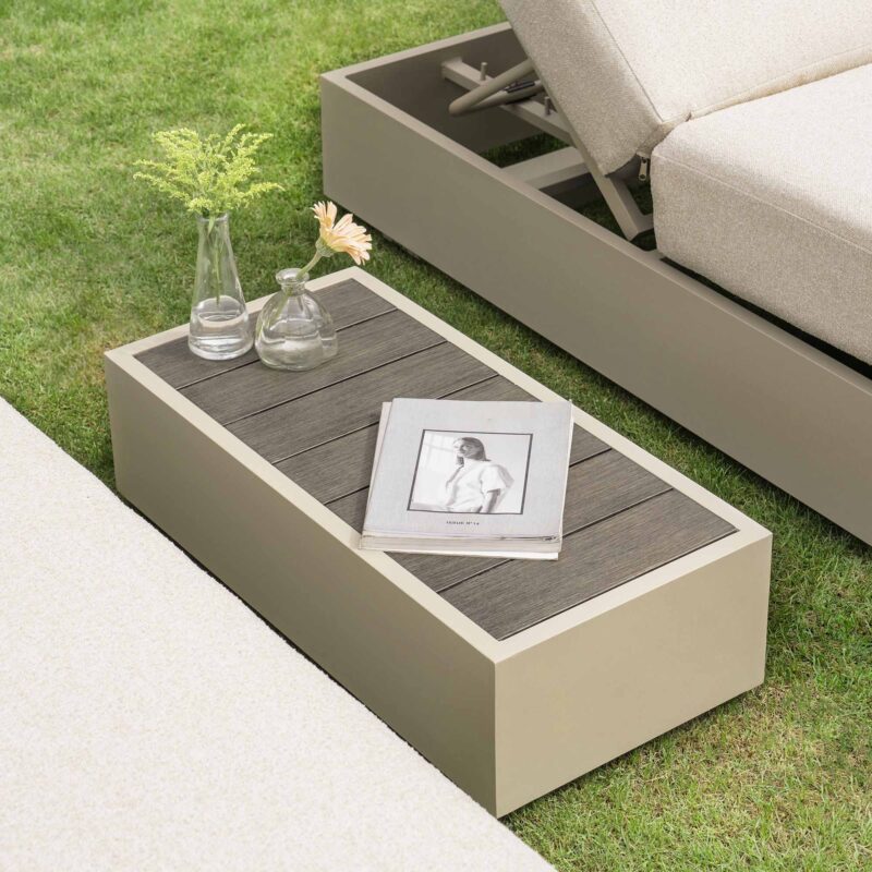 Jardin Aluminium Outdoor Sun Lounger Set, Pumice - Image 3