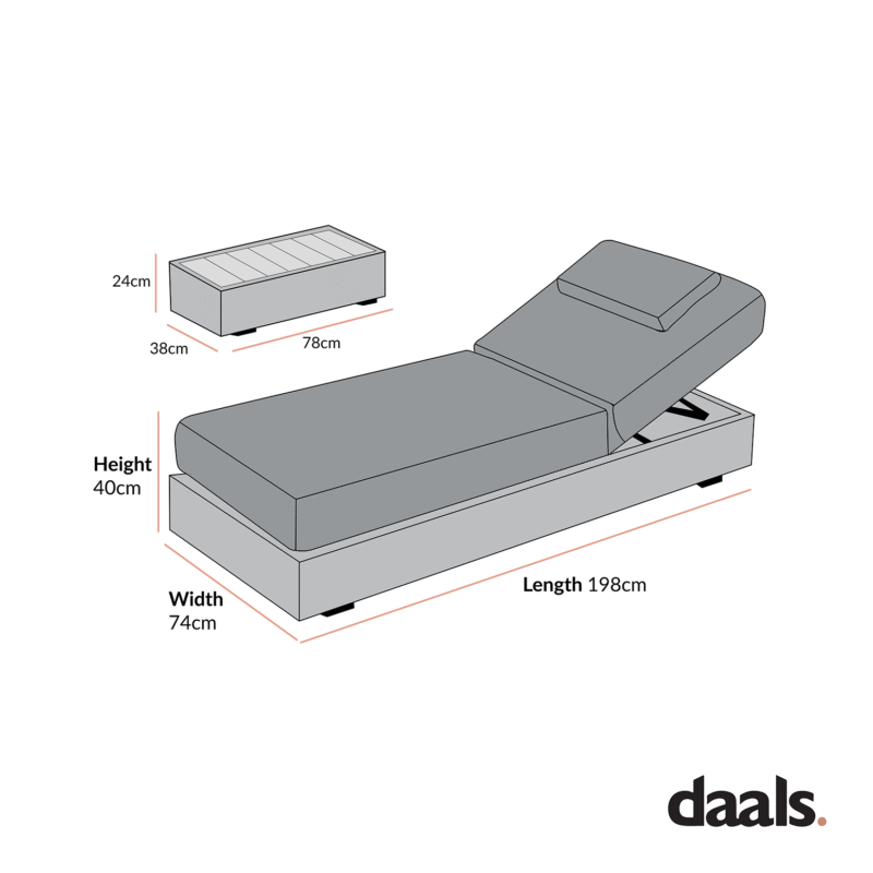 Jardin Aluminium Outdoor Sun Lounger Set, Granite - Image 4