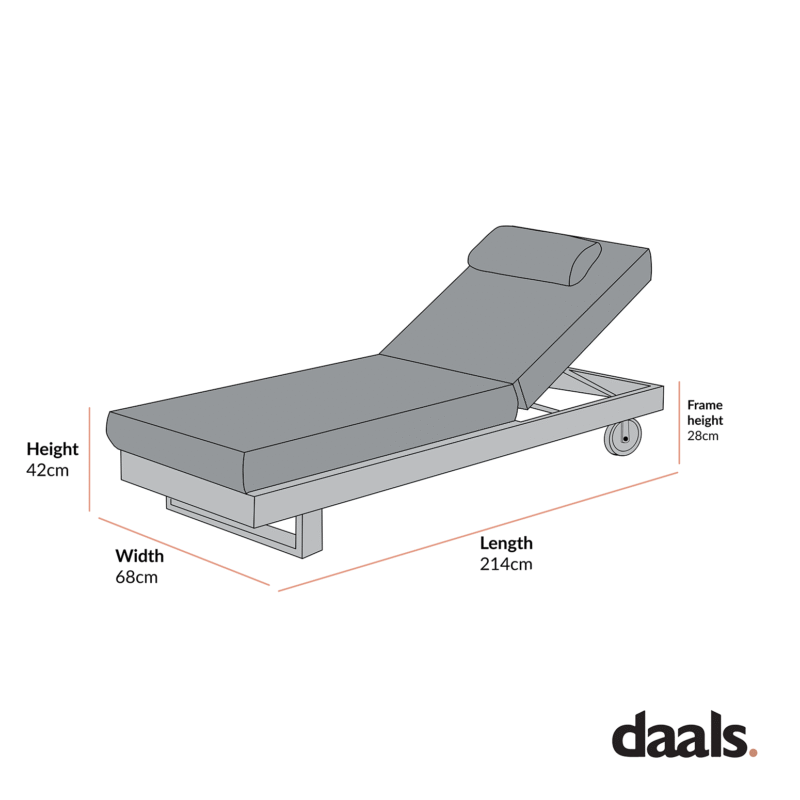 Montrose Aluminium Outdoor Sun Lounger, Brushed Silver Oak - Image 4