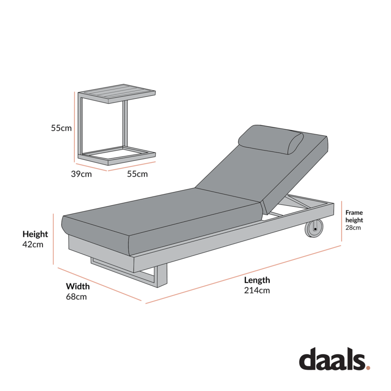 Montrose Aluminium Outdoor Sun Lounger Set, Brushed Silver Oak - Image 6