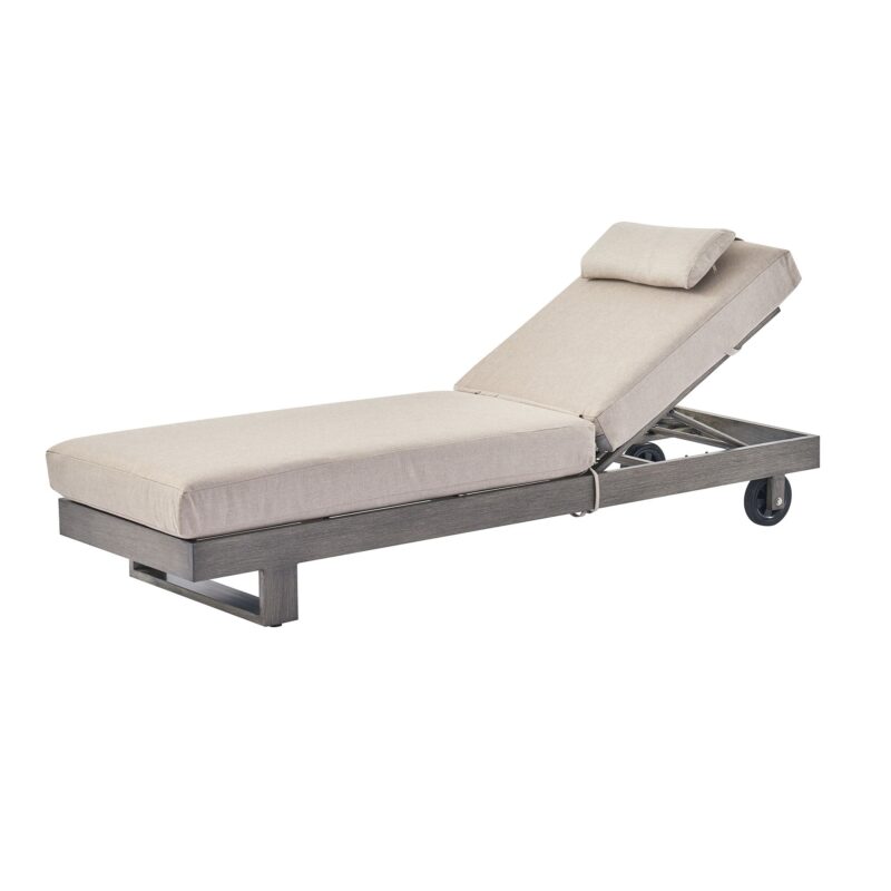 Montrose Aluminium Outdoor Sun Lounger, Brushed Silver Oak - Image 3