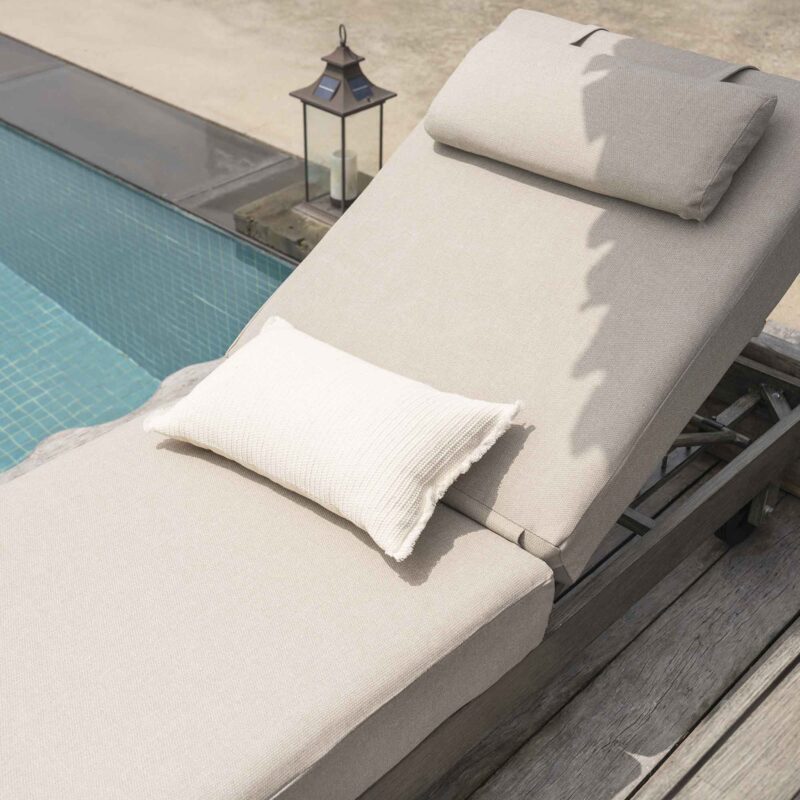 Montrose Aluminium Outdoor Sun Lounger, Brushed Silver Oak - Image 2