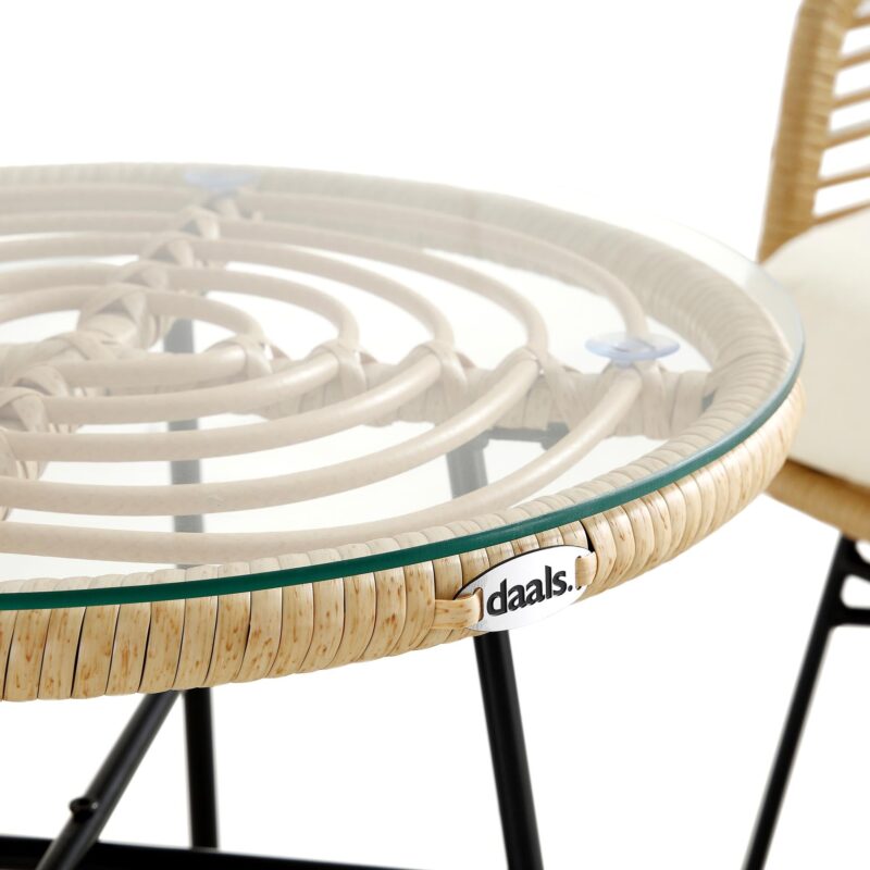 St Loy Natural Rattan Bistro Set with Table - Image 7