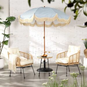 St Loy Natural Rattan Bistro Set with Table