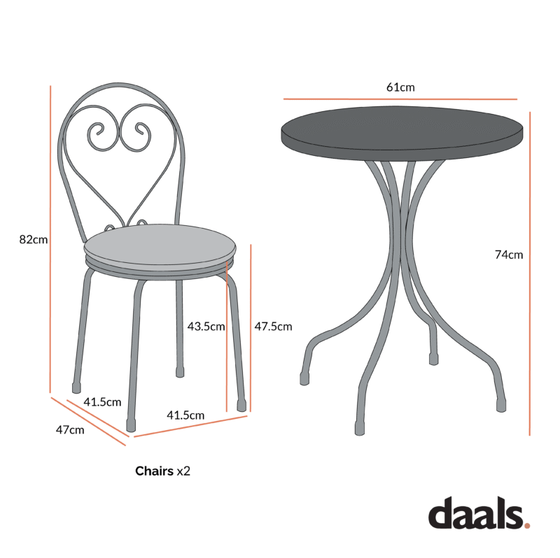 Haymes Metal Indoor and Outdoor Bistro Set - Image 5