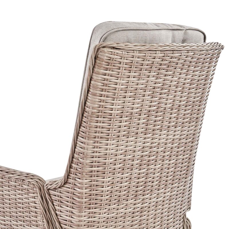 Hampshire 2-Seater Round Wicker Reclining Bistro Set with Stools, Natural - Image 12