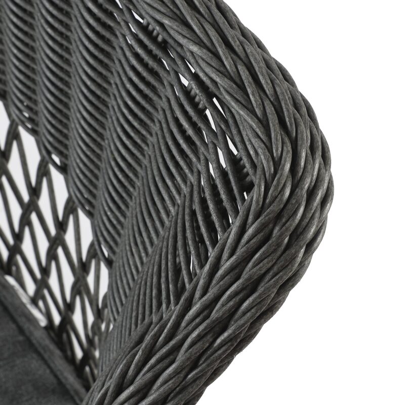 Willowbrook Lattice Weave Rattan Bistro Set, Dark Grey - Image 10