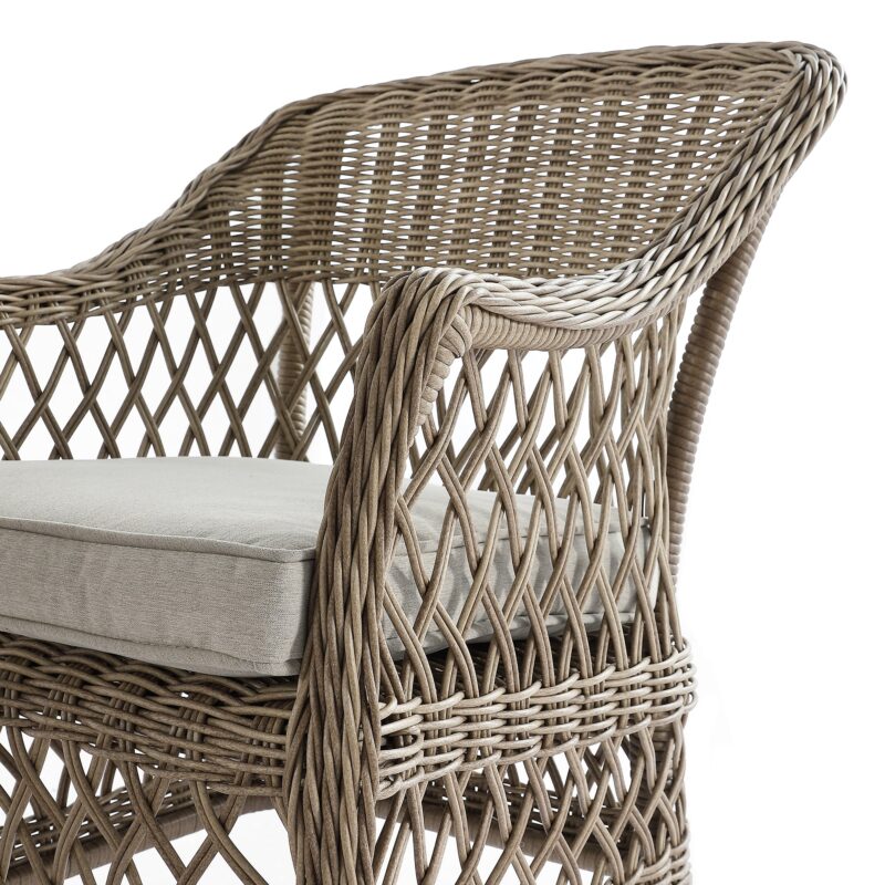 Willowbrook Lattice Weave Rattan Bistro Set, Natural - Image 14