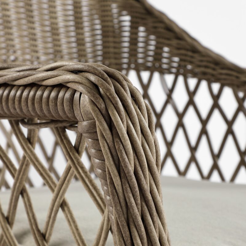 Willowbrook Lattice Weave Rattan Bistro Set, Natural - Image 16