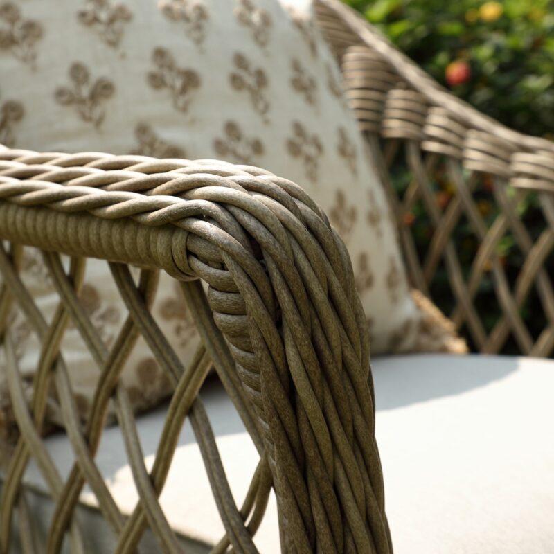 Willowbrook Lattice Weave Rattan Bistro Set, Natural - Image 8