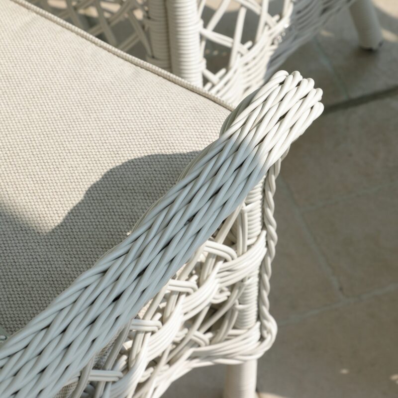 Willowbrook Lattice Weave Rattan Bistro Set, White - Image 7