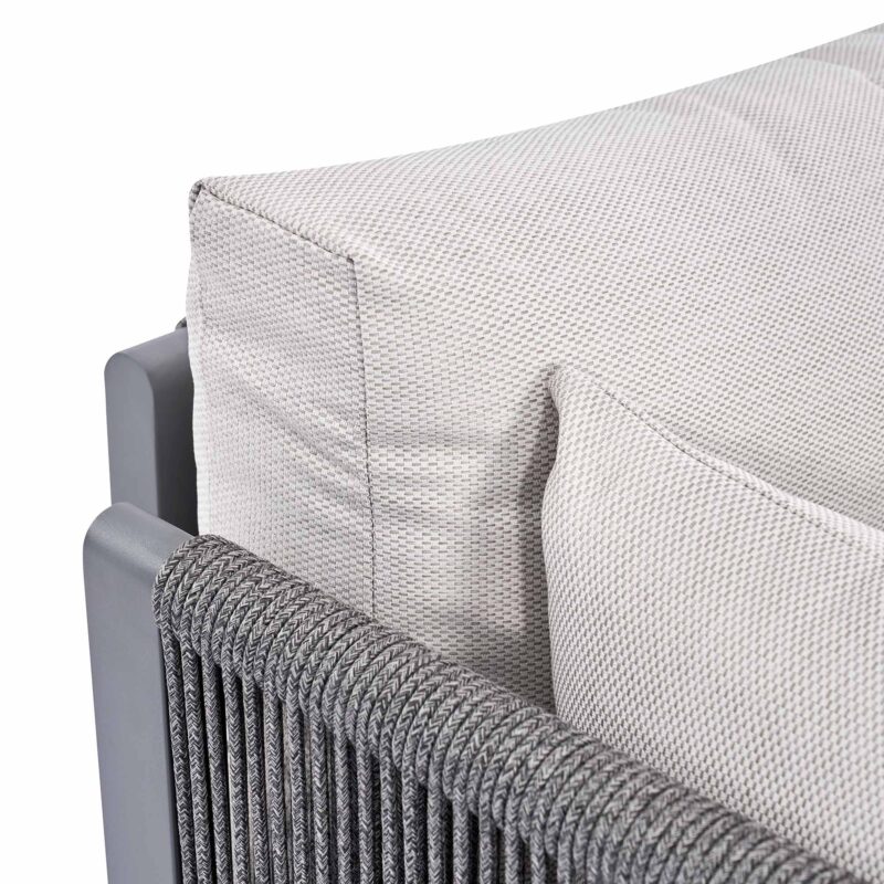 Pedra Rope and Aluminium Outdoor Bistro Set, Grey - Image 10
