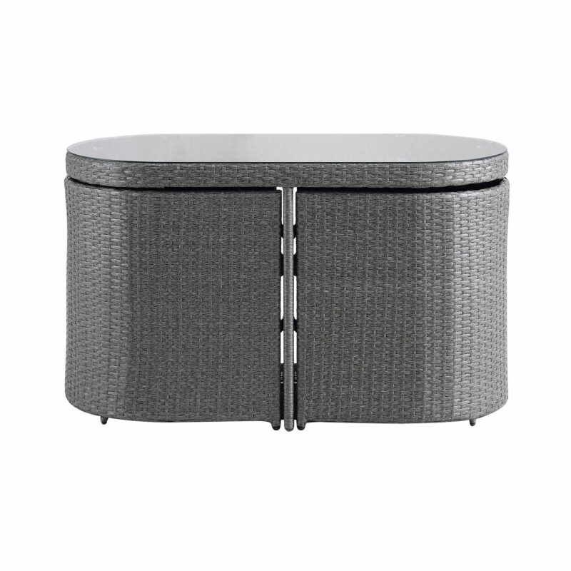 Granchester Rattan Balcony Bistro Set, Grey - Image 7