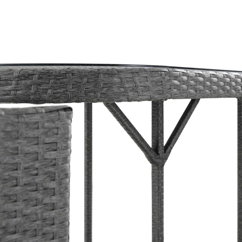 Granchester Rattan Balcony Bistro Set, Grey - Image 13