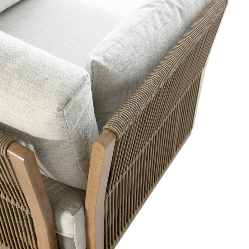 Pedra Rope and Aluminium Outdoor Bistro Set, Natural - Image 16