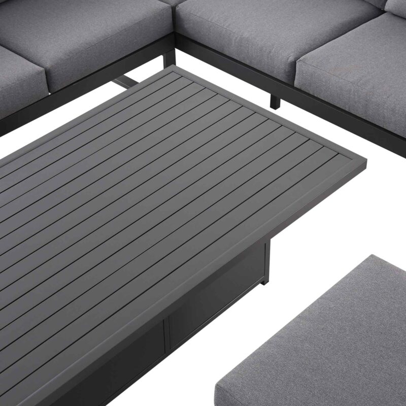 Albany Aluminium Large Corner Casual Dining Set with Rising Table, Grey - Image 12