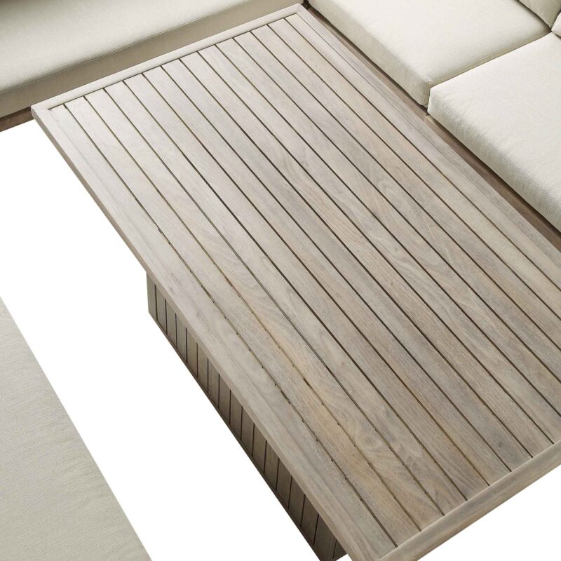 Earlswood Aluminium Washed Wood Effect Large Corner Sofa Set with Rising Table - Image 13