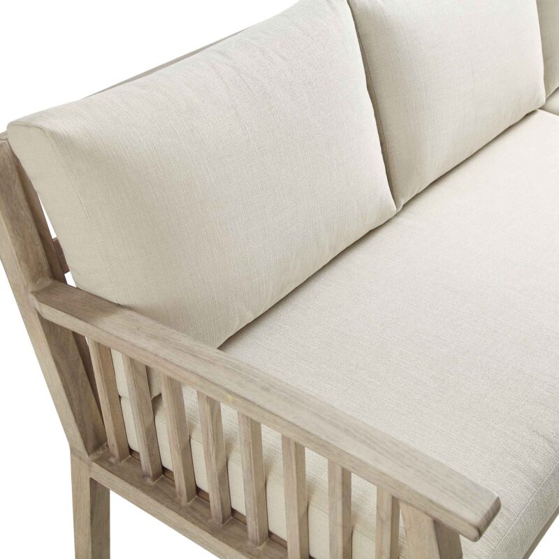 Earlswood Aluminium Washed Wood Effect Large Corner Sofa Set with Rising Table - Image 14