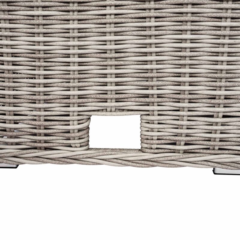 Bellagio Round Wicker Large Corner Casual Dining Set with Rising Table, Light Grey - Image 13