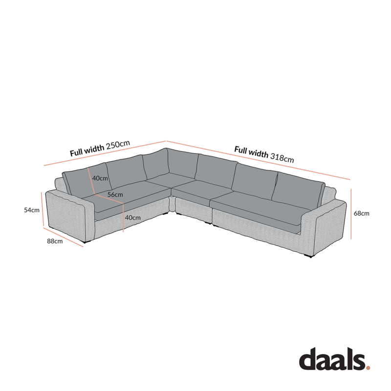 Bellagio Round Wicker Large Corner Sofa, Light Grey - Image 2