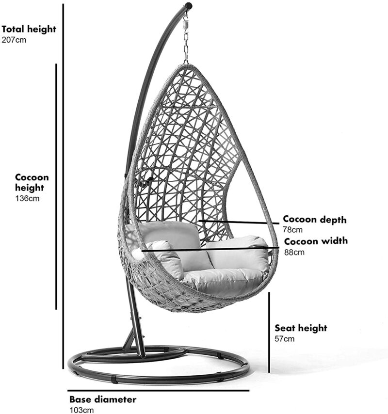 Indra Rattan Hanging Egg Chair - Image 8