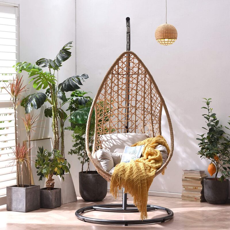 Indra Rattan Hanging Egg Chair - Image 2